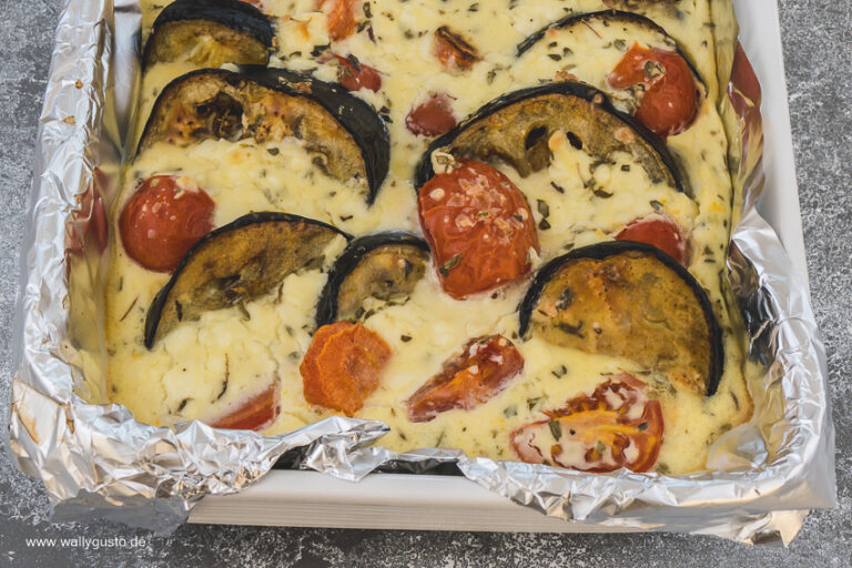 Auberginen-Käse-Kuchen mit Karotten – Wallygusto