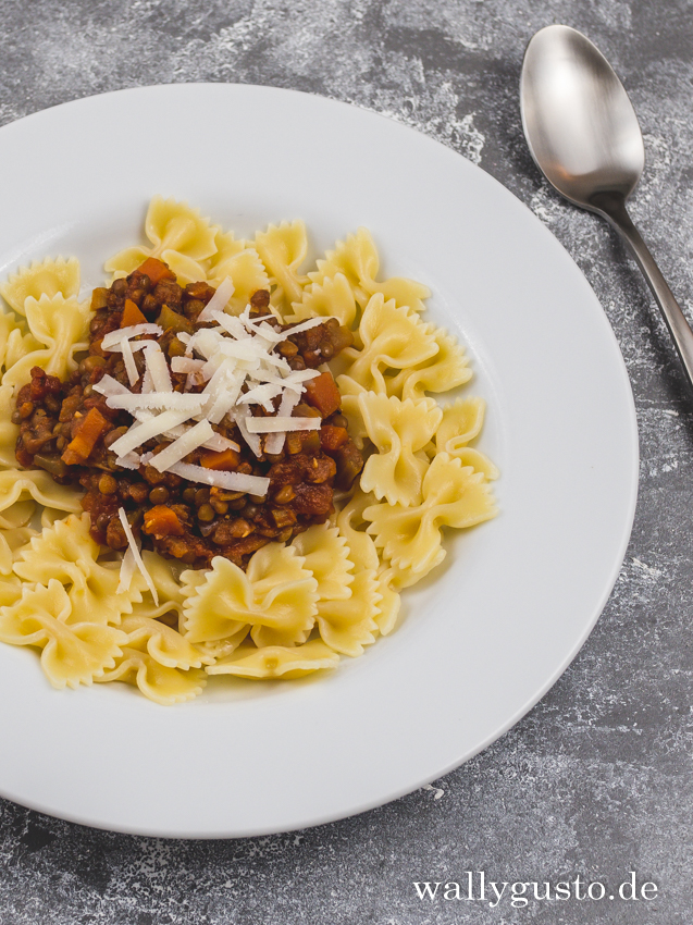 Linsenbolognese mit Berglinsen | Rezept auf www.wallygusto.de