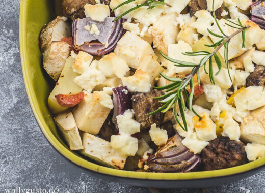 Wintergemüse aus dem Ofen mit Feta | Rezept auf www.wallygusto.de