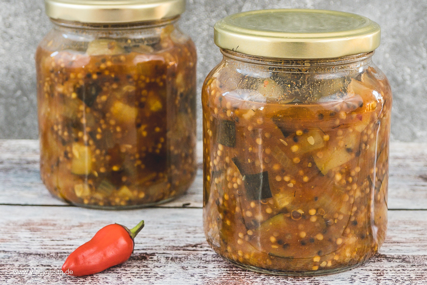 Zucchini-Relish mit Chili | Rezept auf www.wallygusto.de